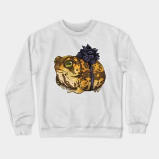 Desert Rain Frog with a black bow Crewneck Sweatshirt